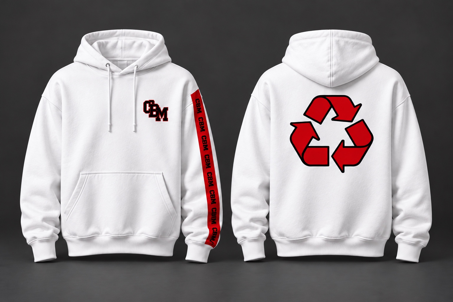 CBM Motion Hoodie — White shirt mockup