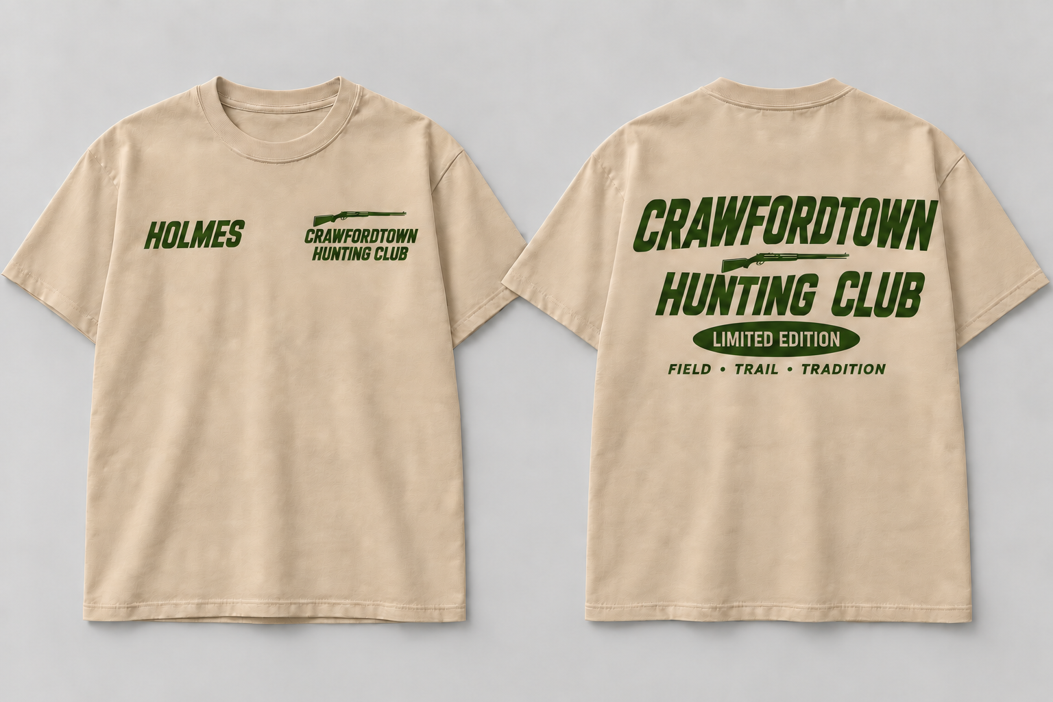 Crawfordtown Hunting Club Tee shirt mockup