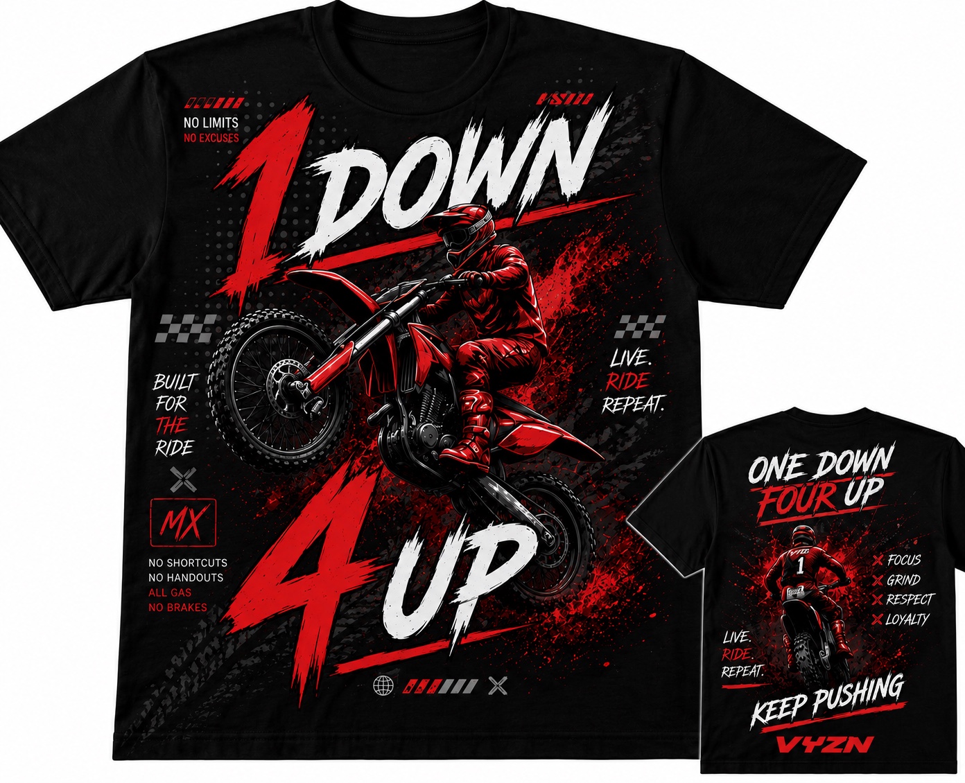 One Down Four Up shirt mockup