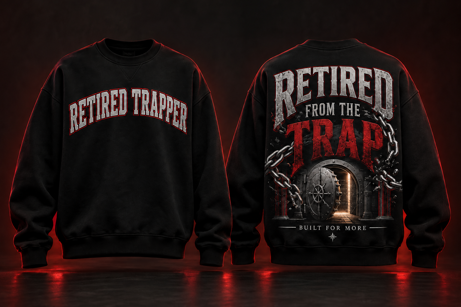 Retired Trapper Crewneck shirt mockup