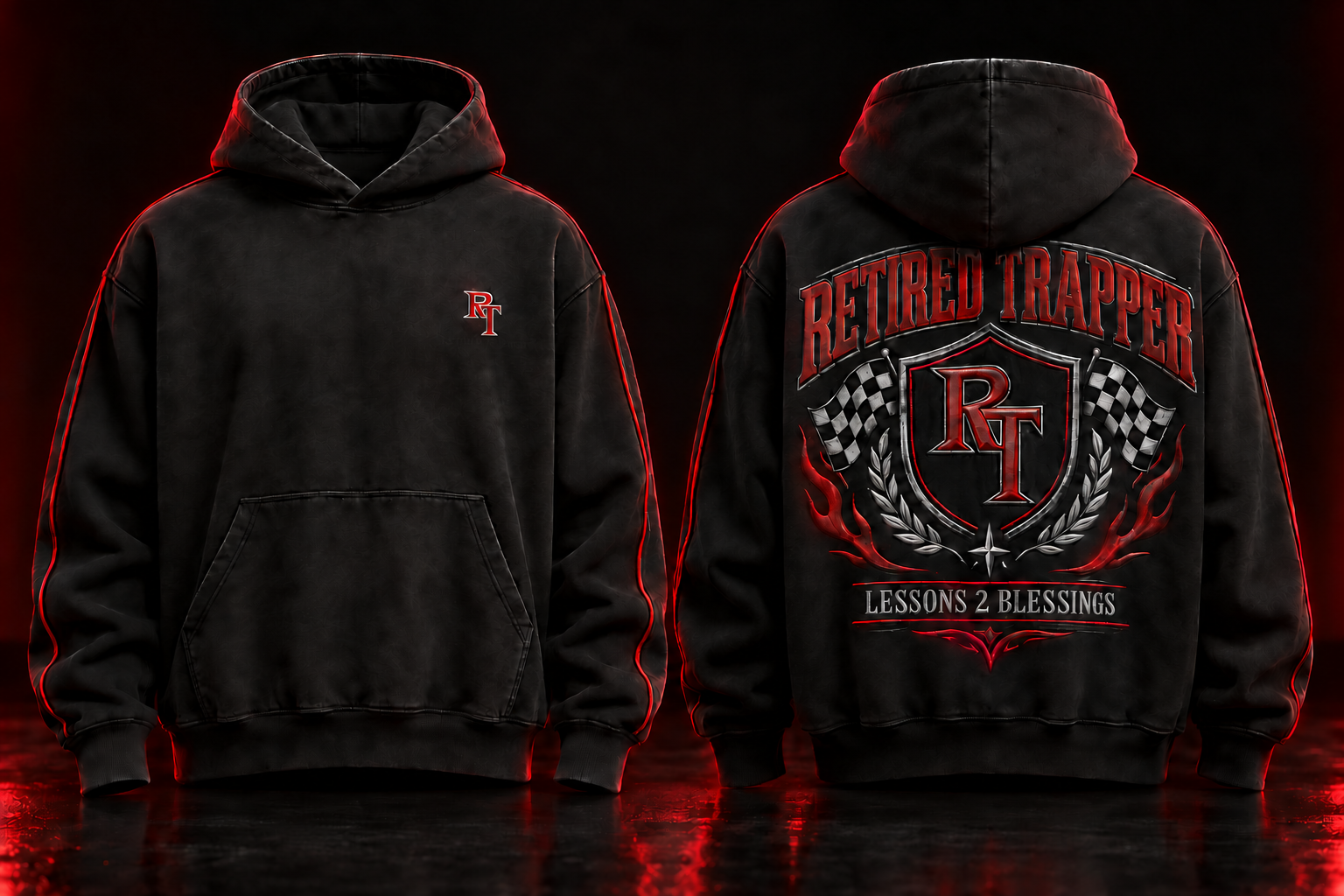 Retired Trapper Hoodie shirt mockup