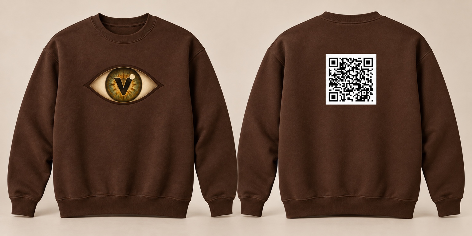 VYZN Hazel Eye QR Crewneck shirt mockup